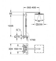 CONJUNTO DUCHA EUROCUBE GROHE